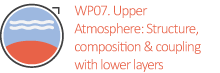 WP07. Upper Atmosphere: Structure, composition & coupling with lowers layers